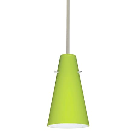 Cierro Stem Pendant, Chartreuse, Satin Nickel Finish, 1x9W LED